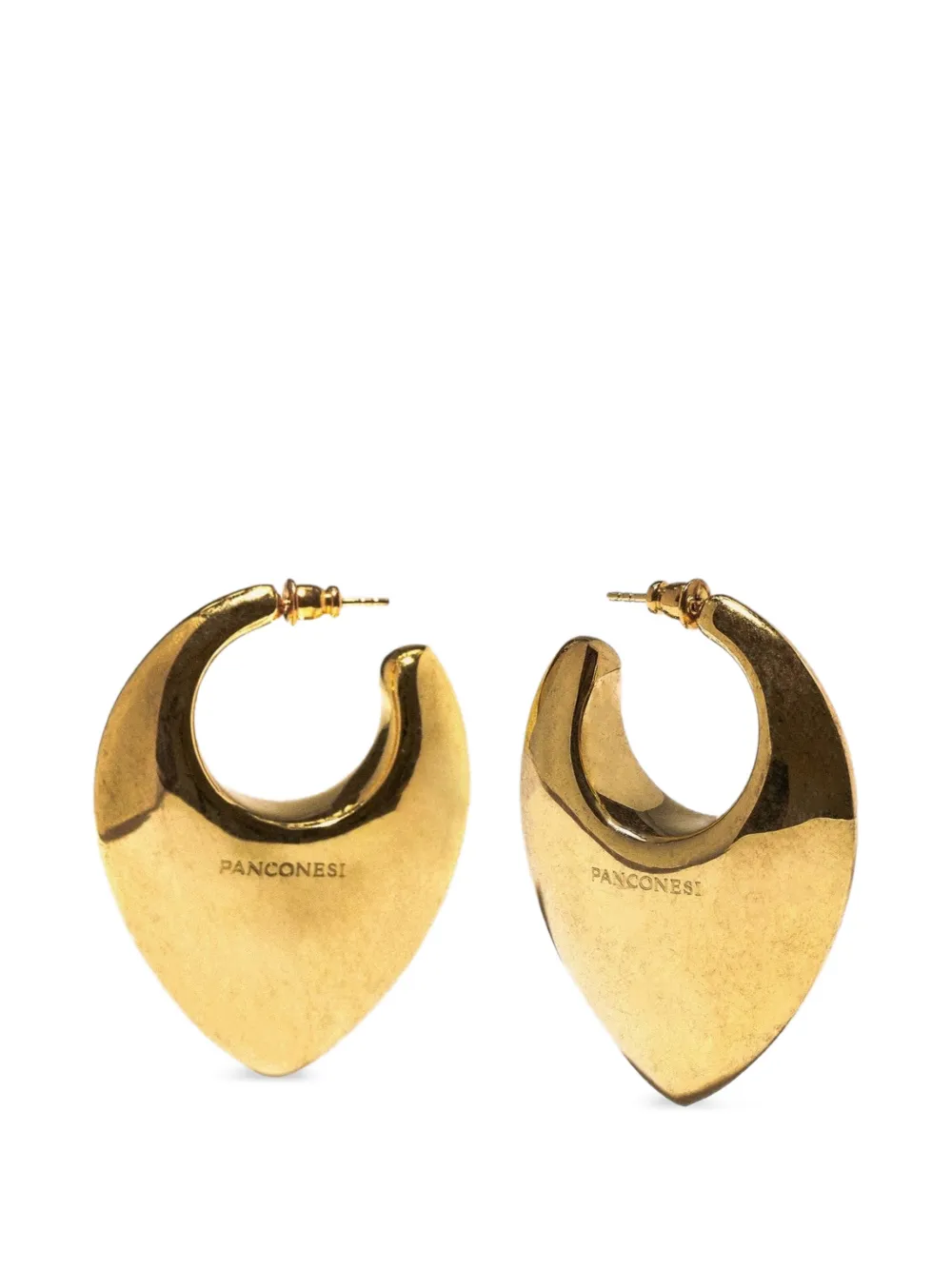 Panconesi Spada logo-engraved hoop earrings - Oro