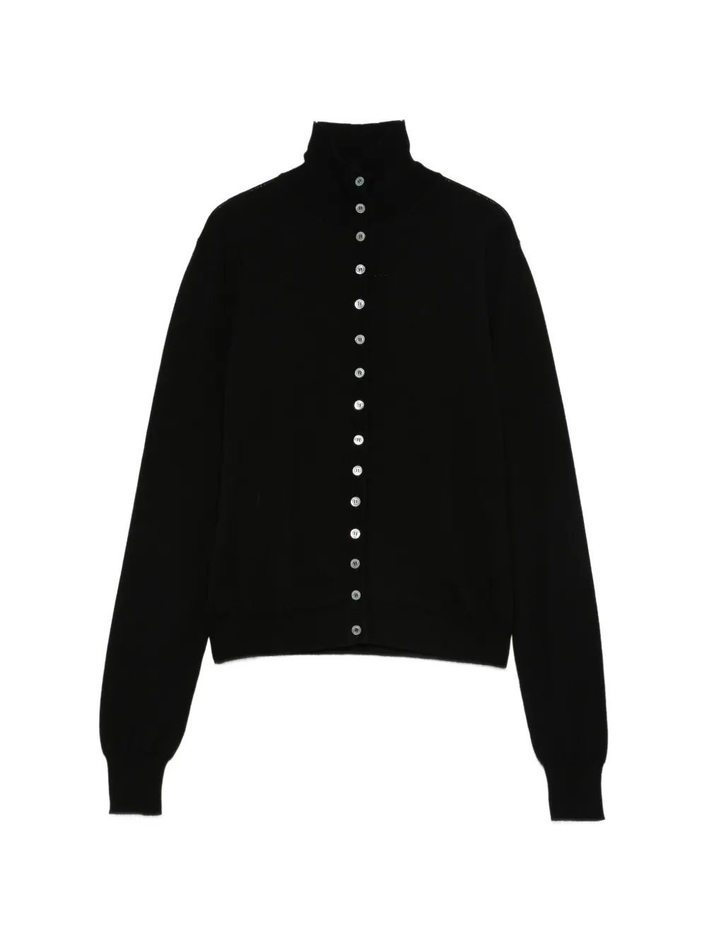 Moschino buttoned turtleneck cardigan - Black