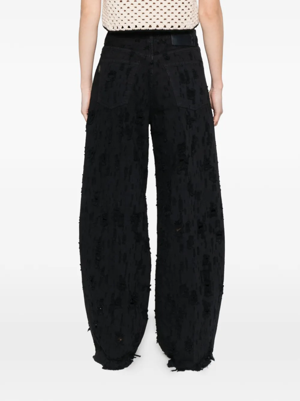 Haikure Bethany gerafelde jeans Zwart