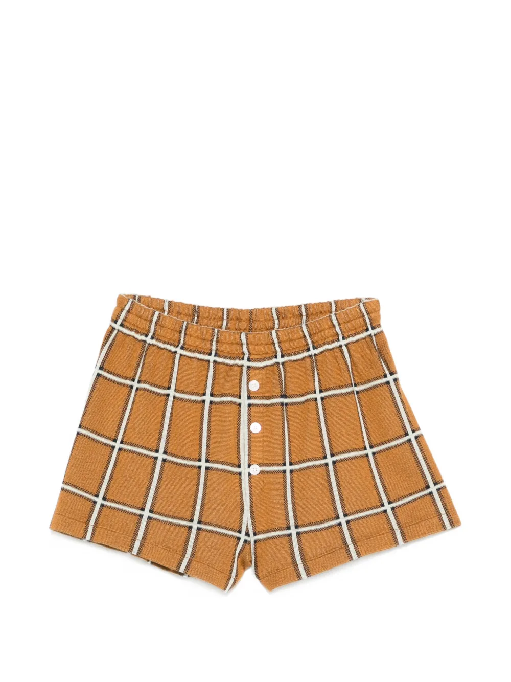 Guest In Residence plaid shorts - Marrone