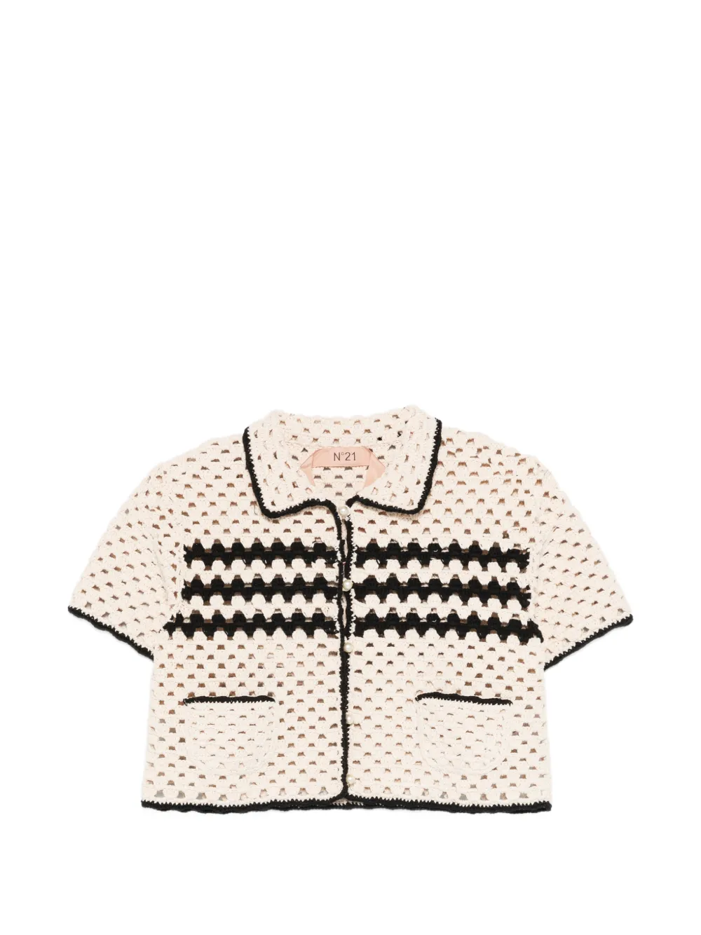 Nº21 crochet striped shirt - Toni neutri