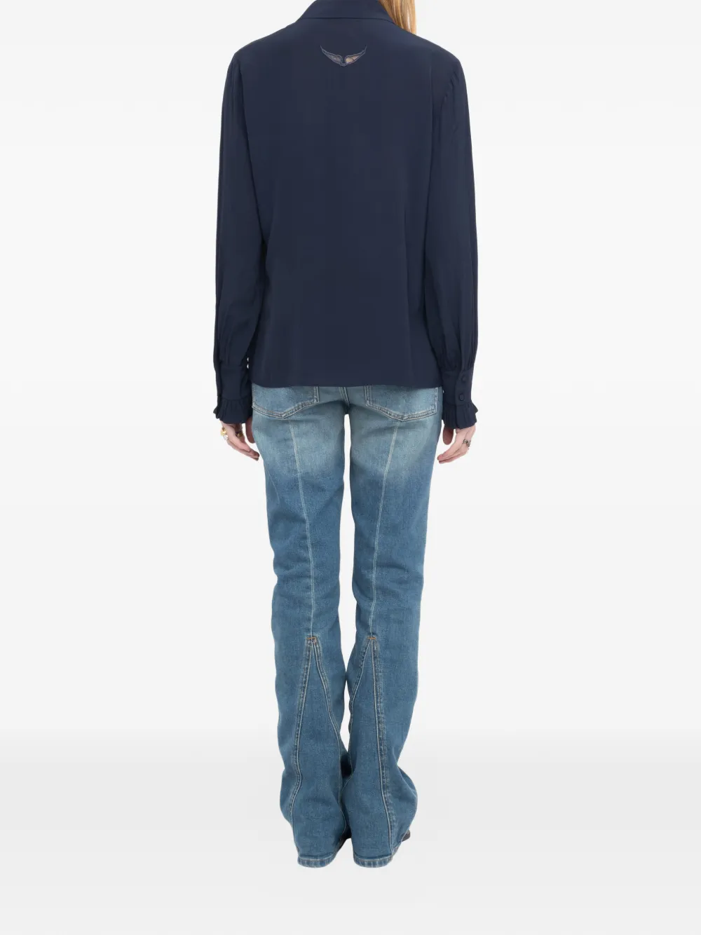  Zadig&voltaire Thely Ruffled-cuffs Long-sleeves Shirt - Blue 