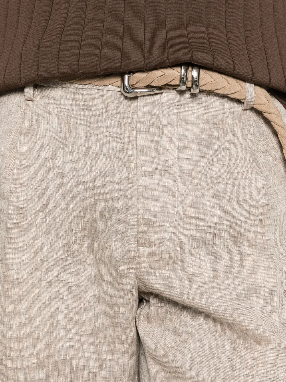 Entre Amis Broek met geplooid detail Beige