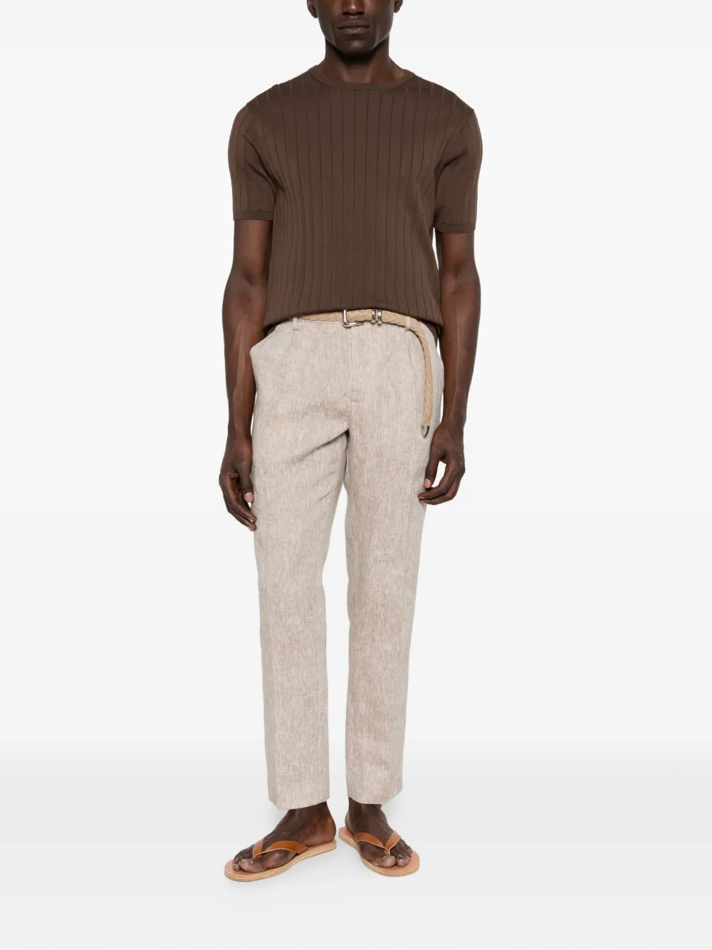 Entre Amis Broek met geplooid detail Beige