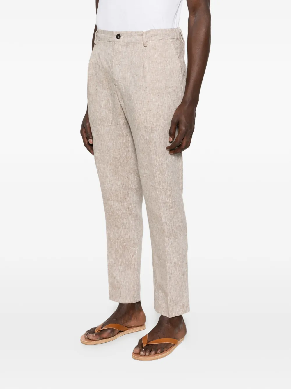 Entre Amis Broek met geplooid detail Beige