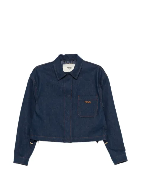 FENDI veste en jean à logo brodé