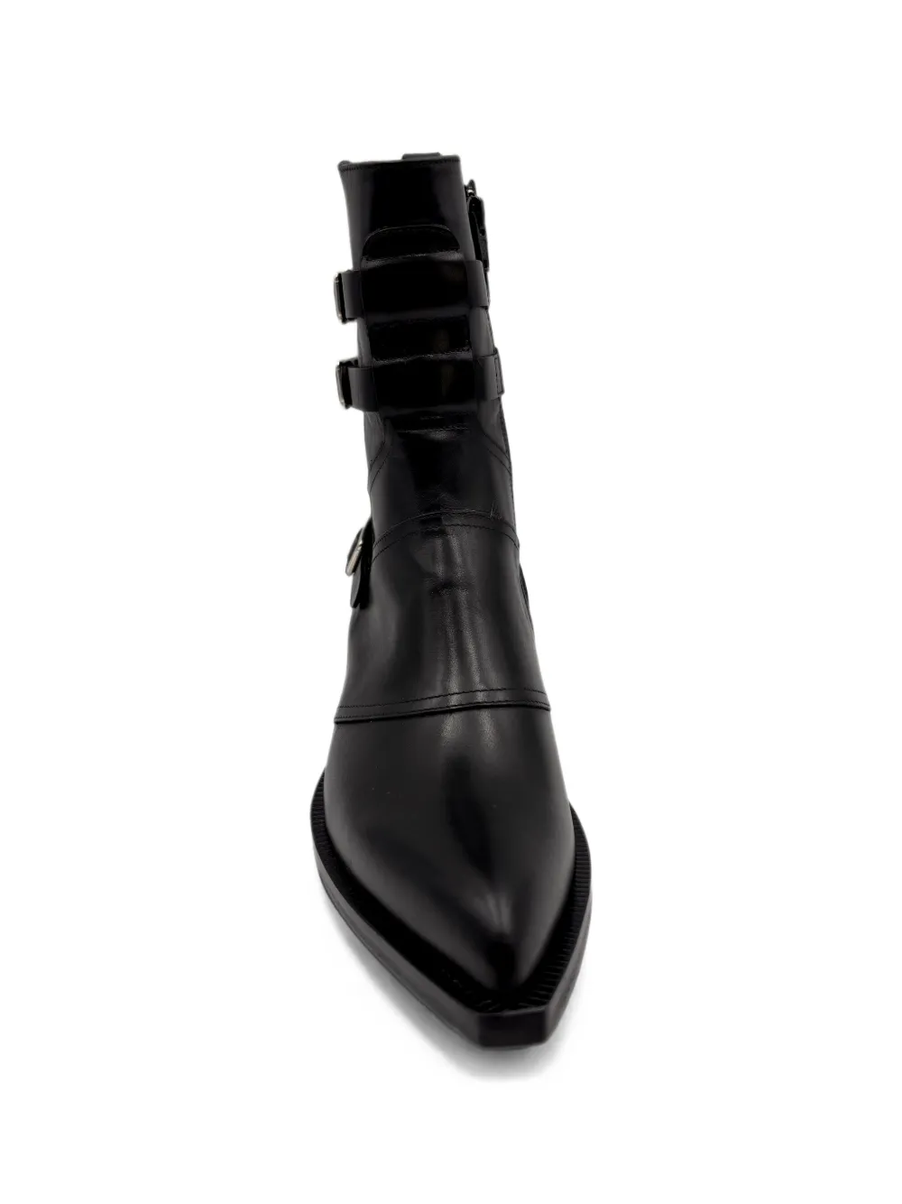 GUGLIELMO ROTTA buckled leather boots Zwart