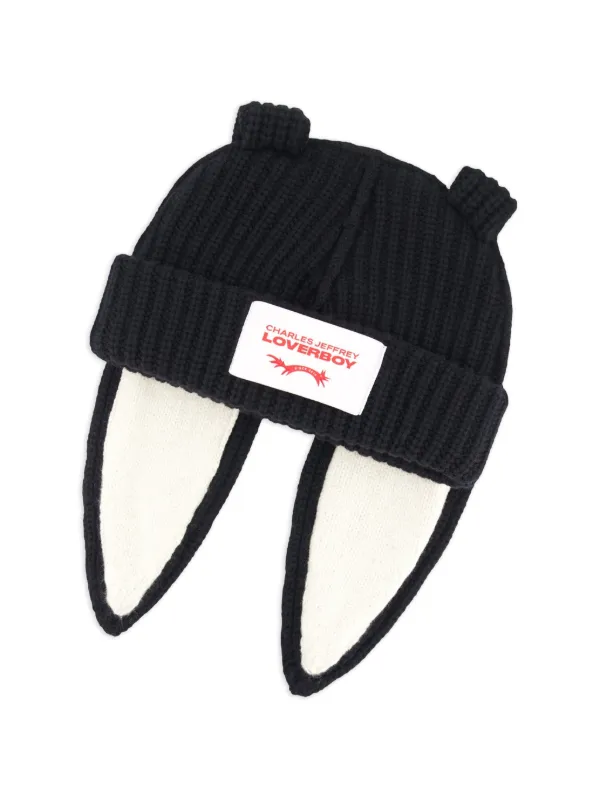 Charles Jeffrey Loverboy Chunky Bunny Beanie Hat | Black | FARFETCH ZA