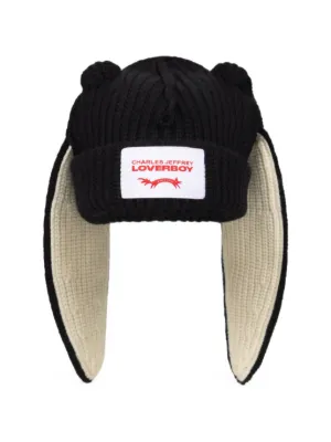 帽子 Charles Jeffrey CHUNKY RABBIT BEANIE Charles Jeffrey Loverboy Chunky Bunny Beanie Hat | Black | FARFETCH