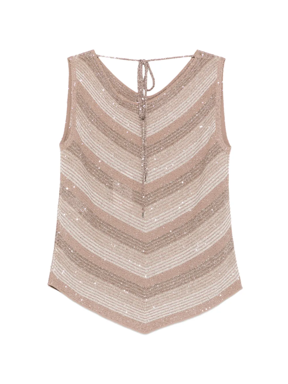  D.exterior Sleeveless Striped Top - Neutrals 