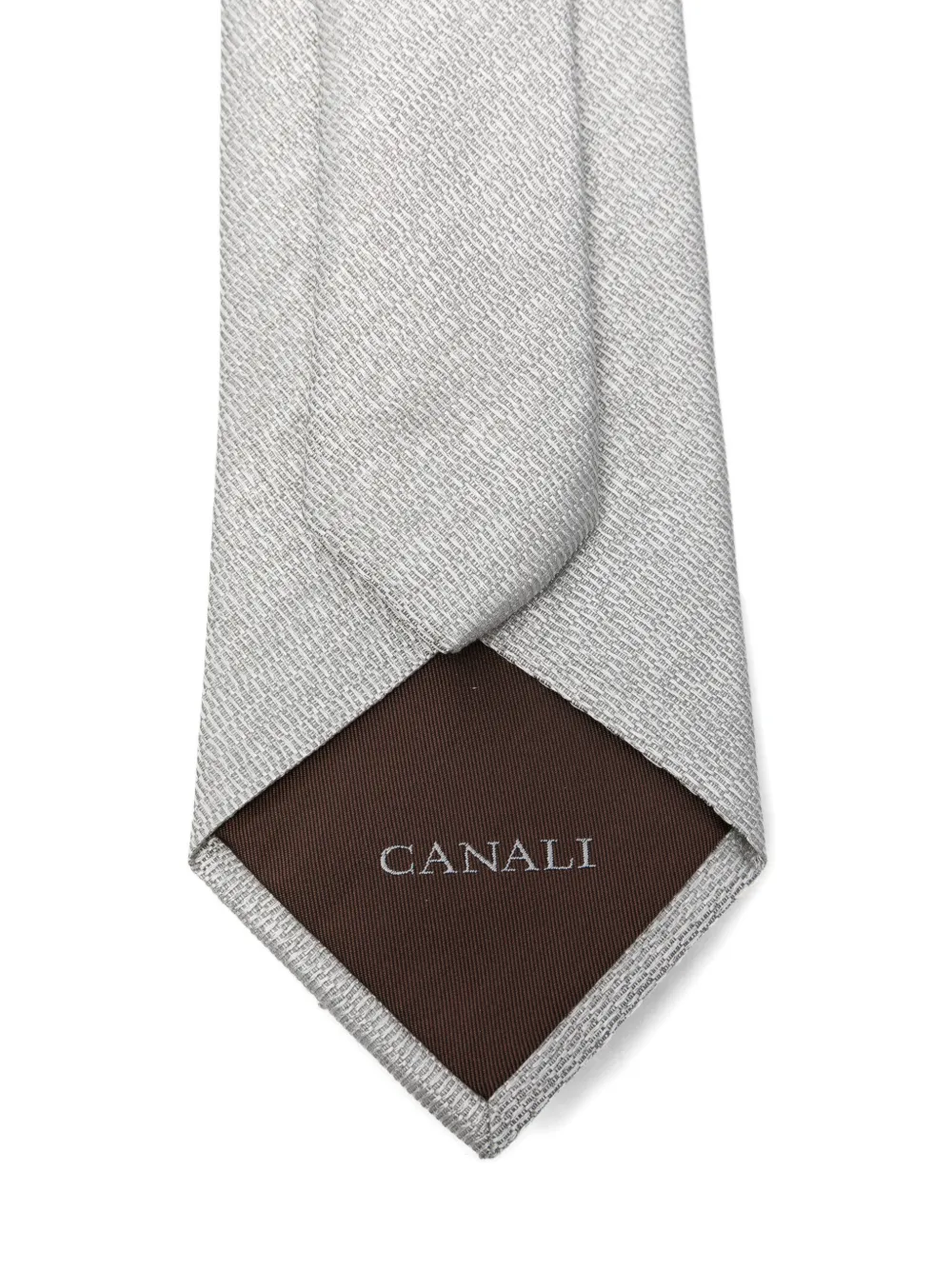 Canali Getextureerde stropdas Grijs