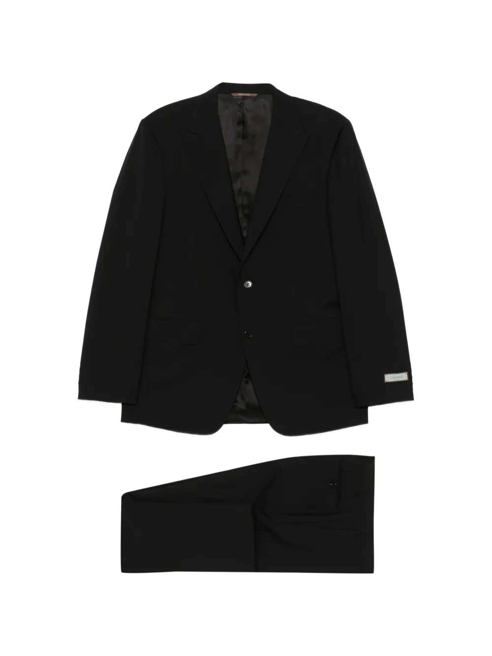 Canali logo-patch single-breasted suit | Black | Image 1
