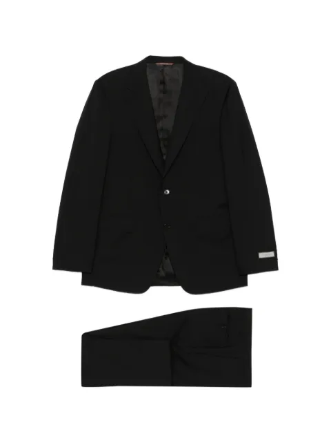 Canali logo-patch single-breasted suit