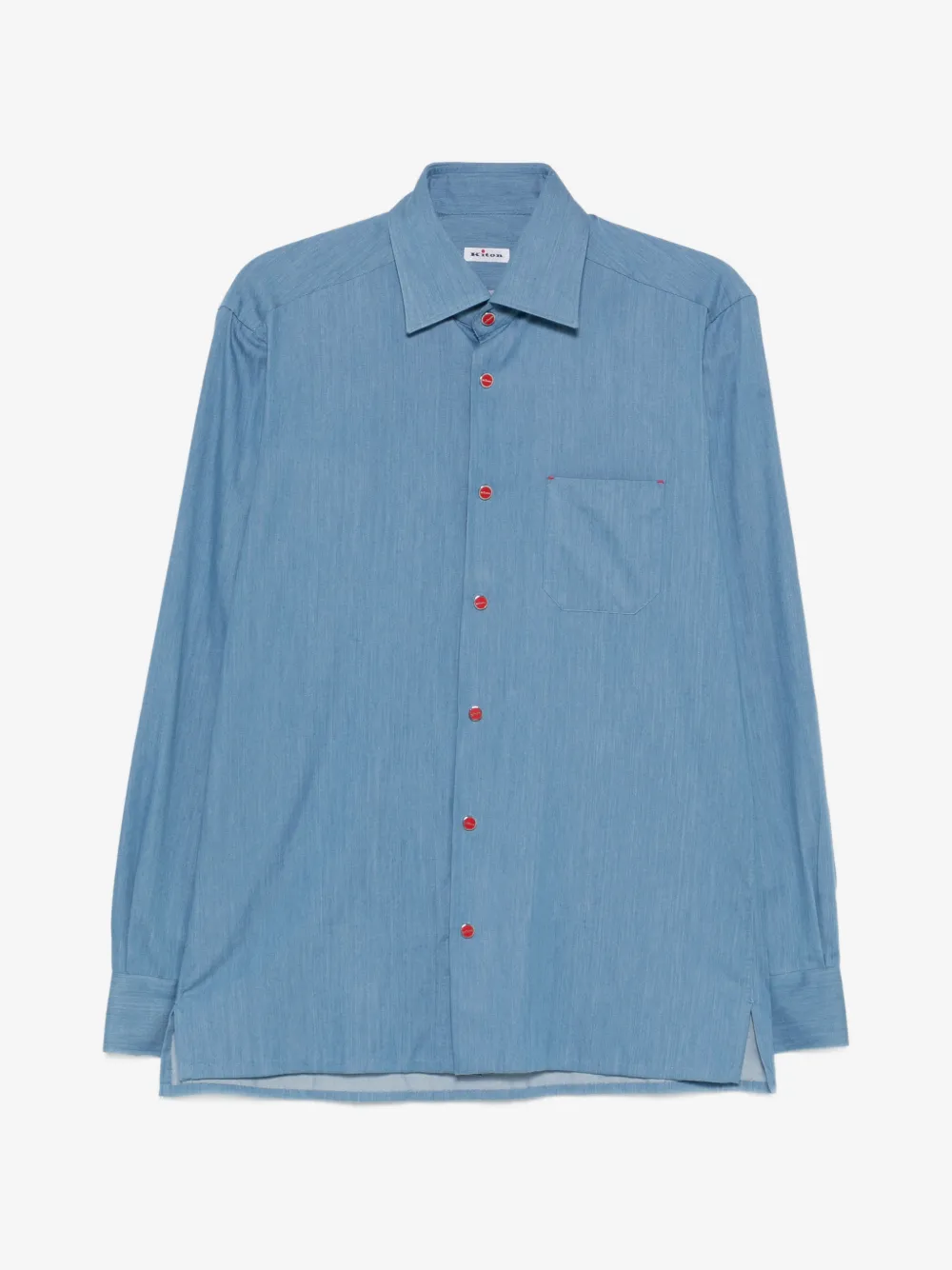 Kiton camisa con bolsillos de parche | azul | Image 1