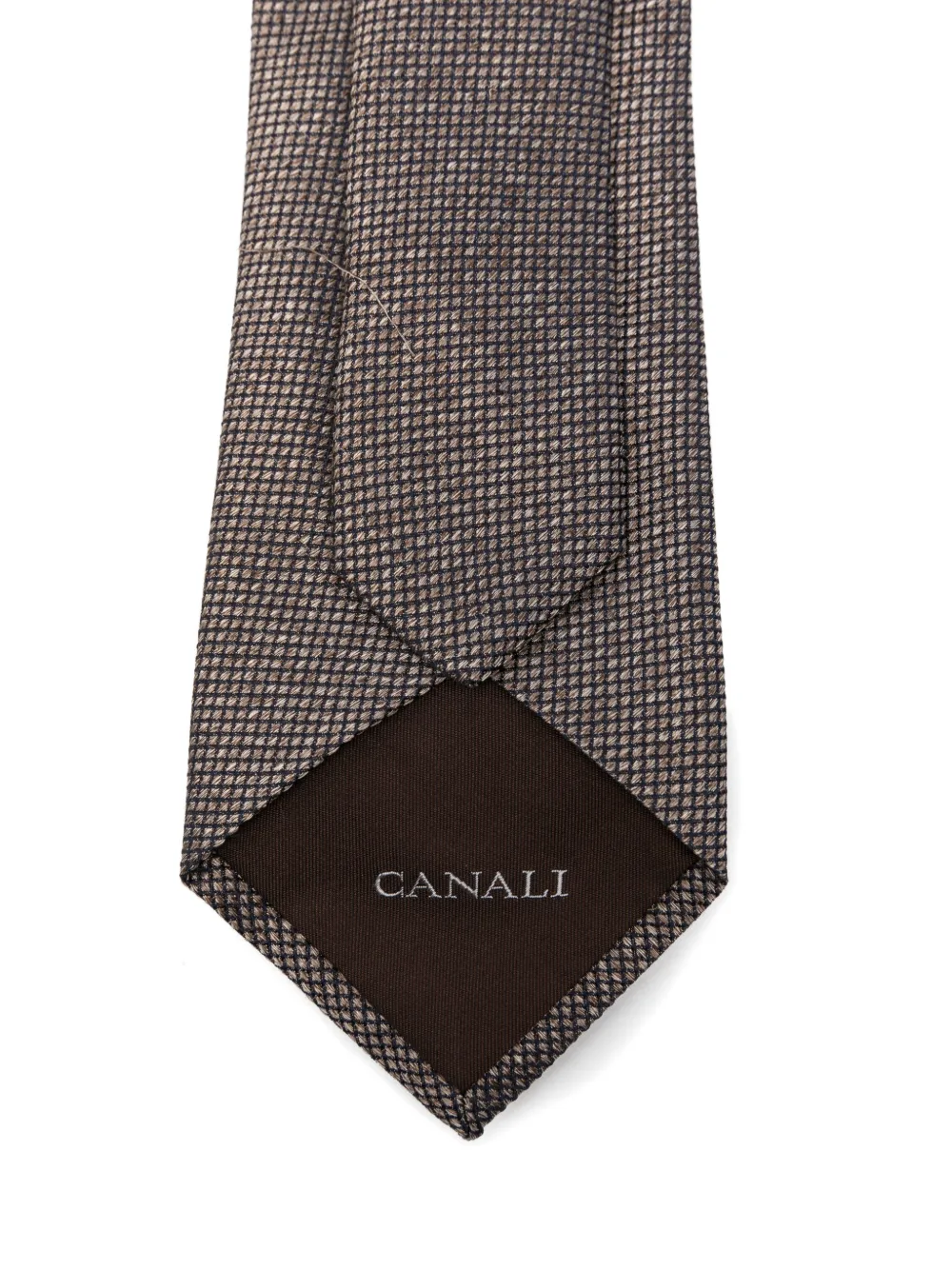  Canali Patterned Tie - Brown 
