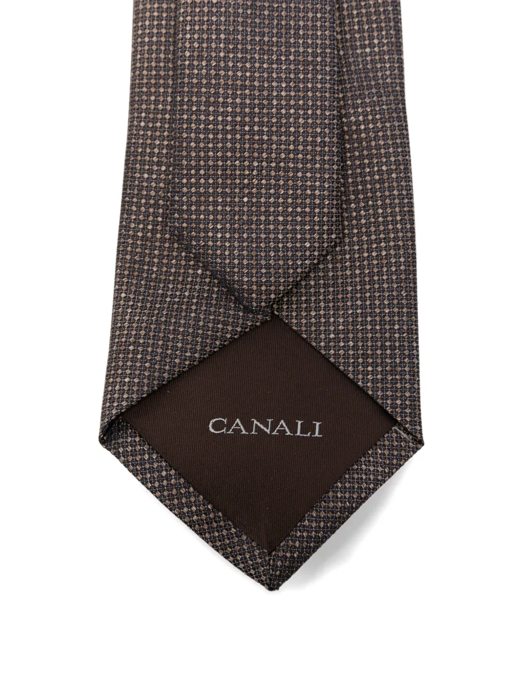  Canali Patterned Tie - Brown 