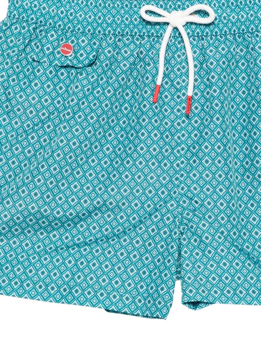  Kiton Pocket Geometric Swim Shorts - Blue 