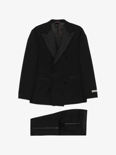 Canali Doppelreihiger Smoking mit Logo-Patch