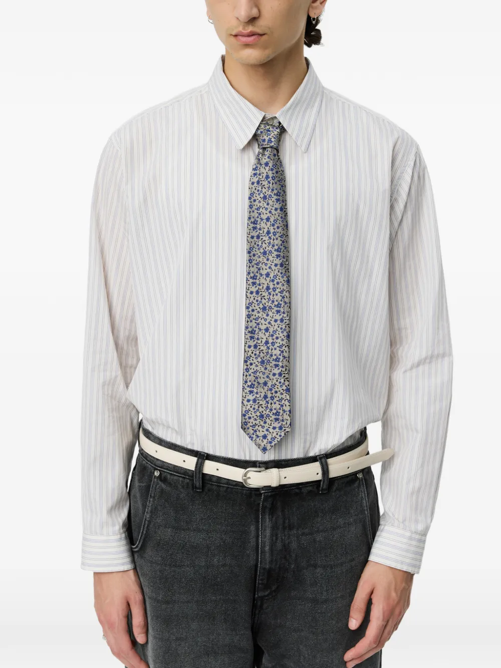  Mfpen Floral Pointed Tip Tie - Neutrals 