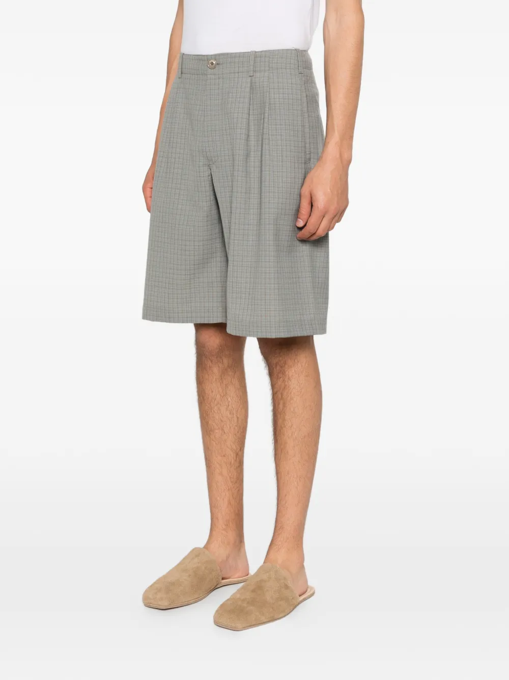 OUR LEGACY Geruite shorts Groen