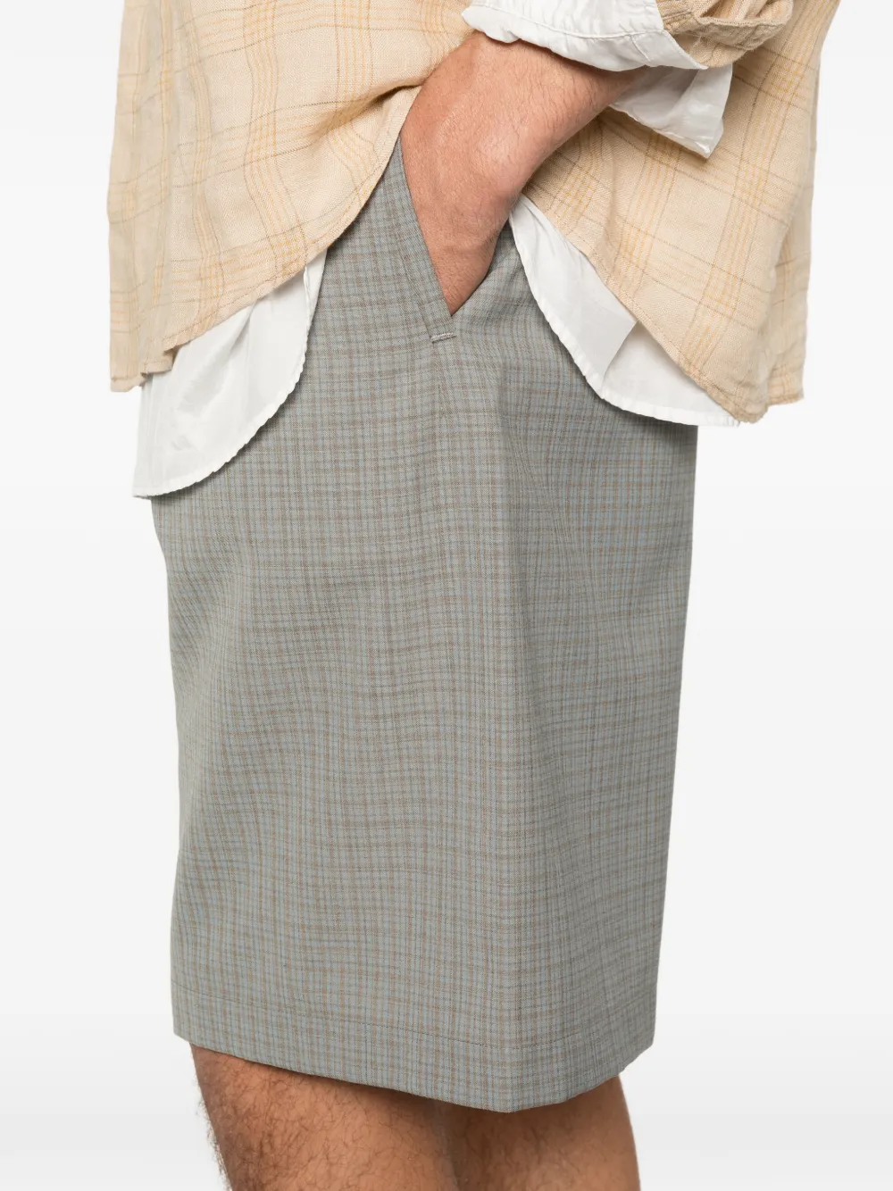 OUR LEGACY Geruite shorts Groen
