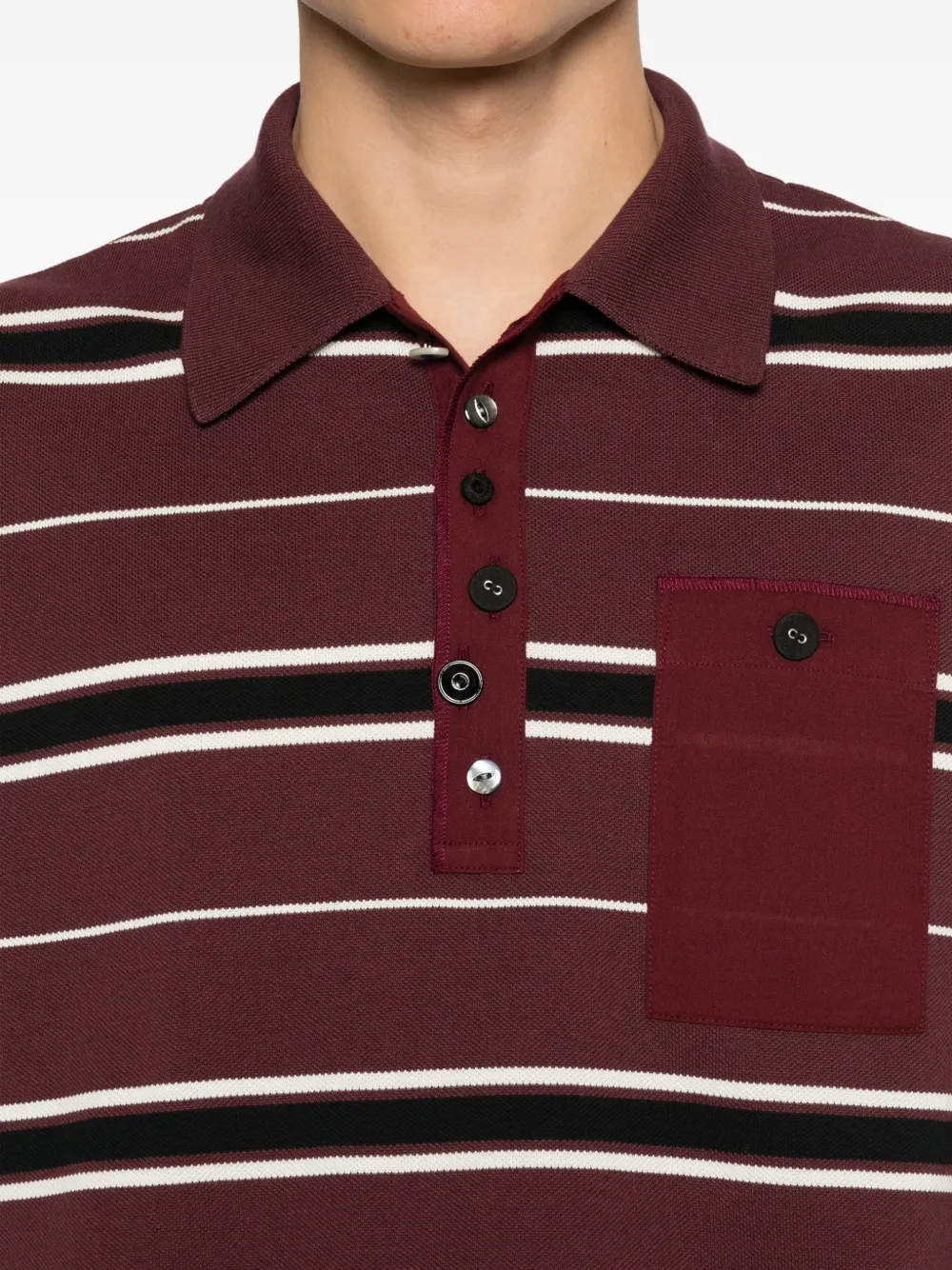 Undercover Gestreept poloshirt met bostzak Rood