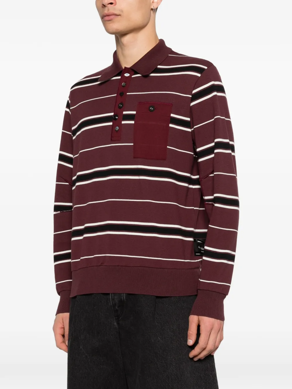 Undercover Gestreept poloshirt met bostzak Rood