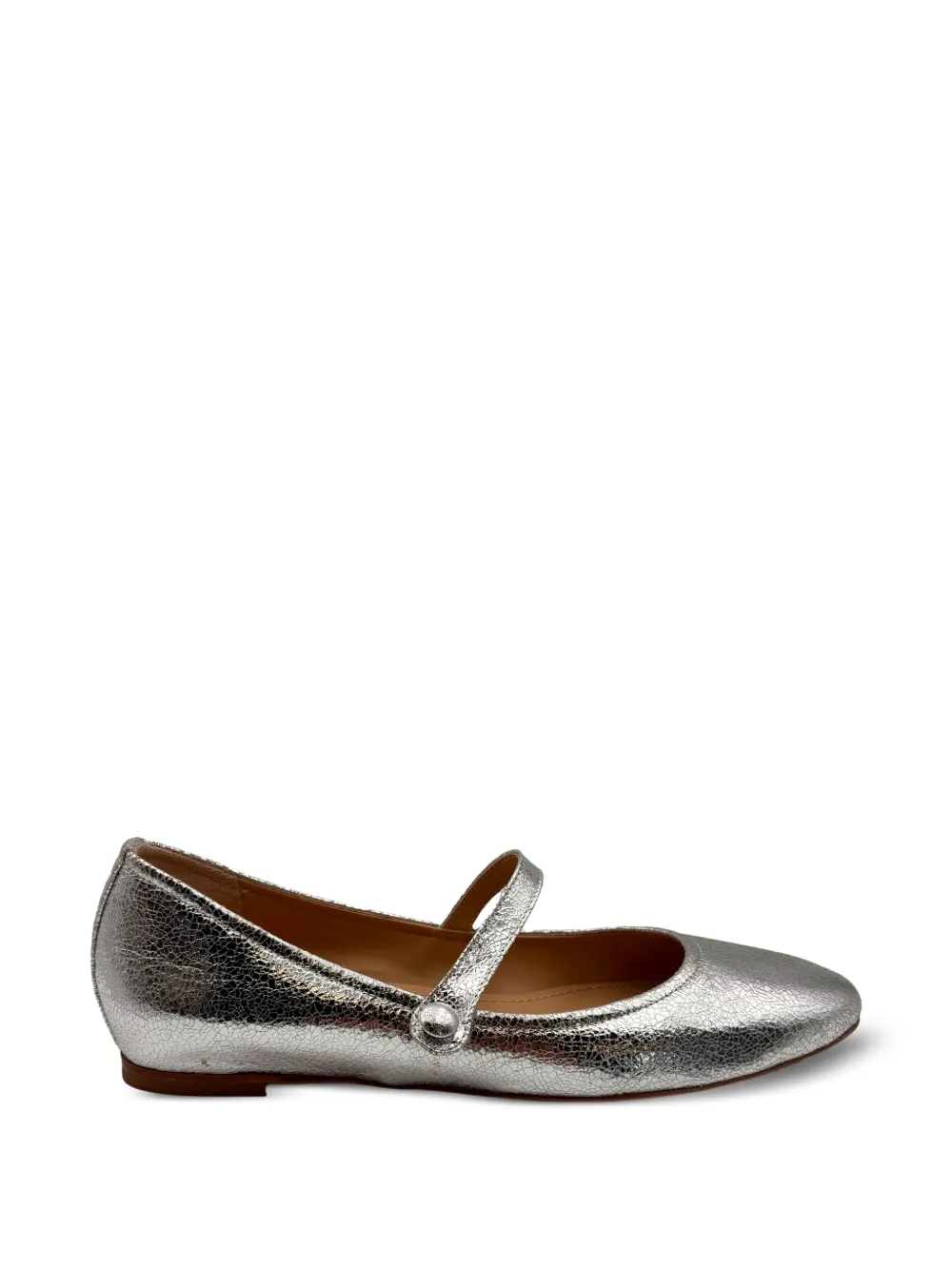 GUGLIELMO ROTTA strap-detail ballet flats - Argento