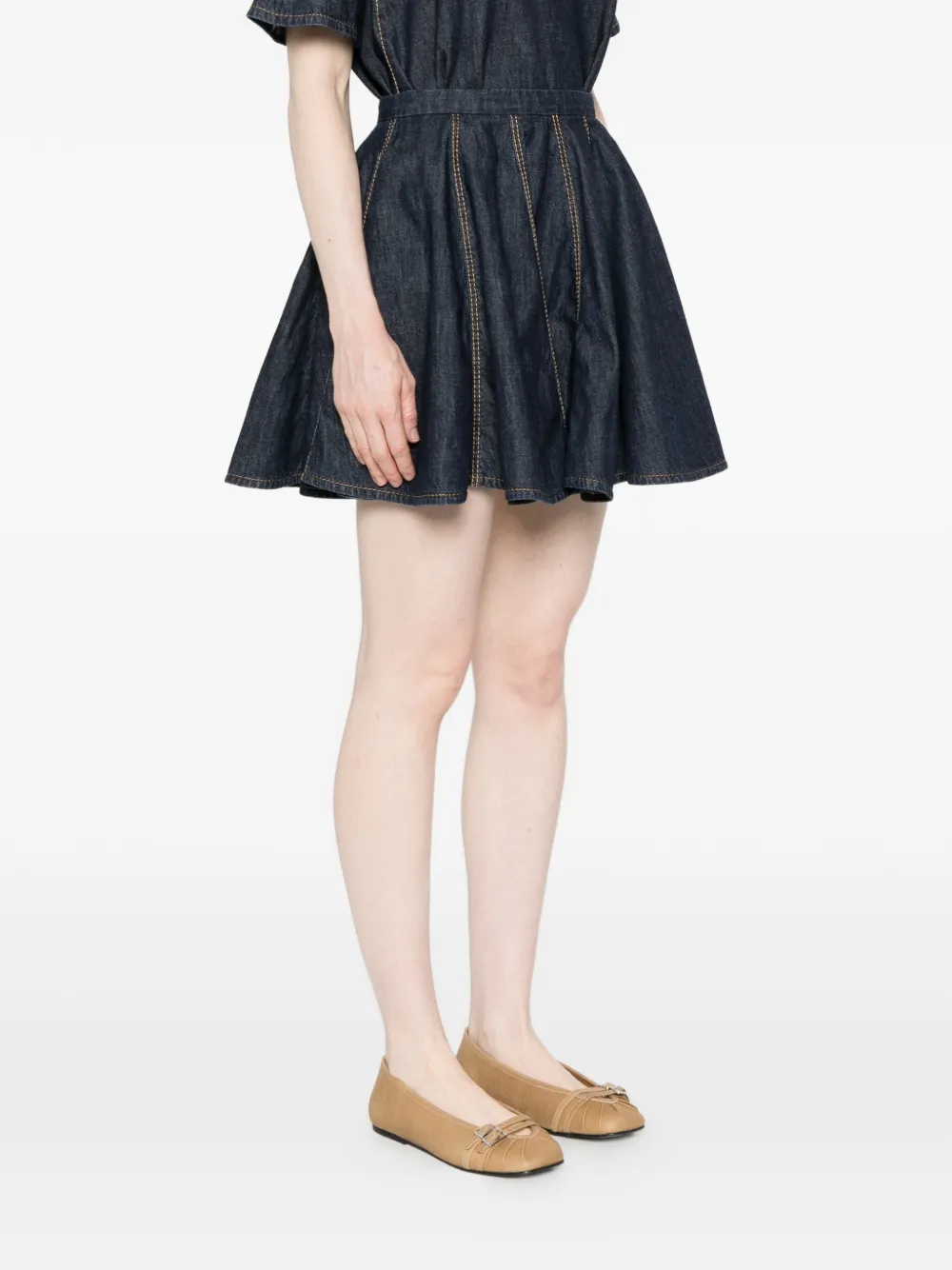  Susanne Bommer Pleated Mini Skirt - Blue 