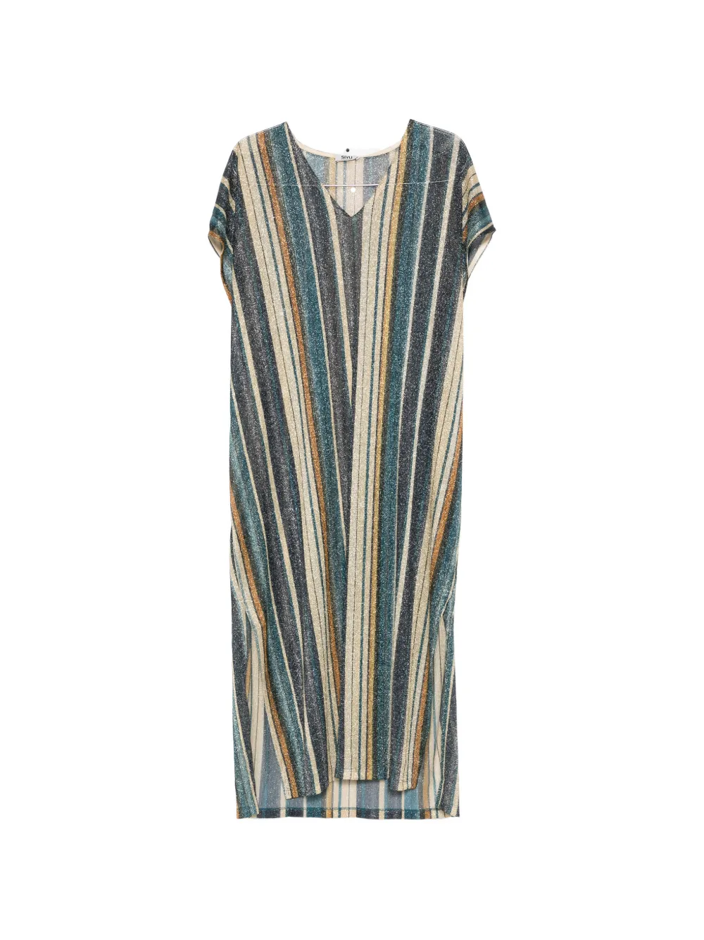 Siyu striped V-neck maxi dress - Blu