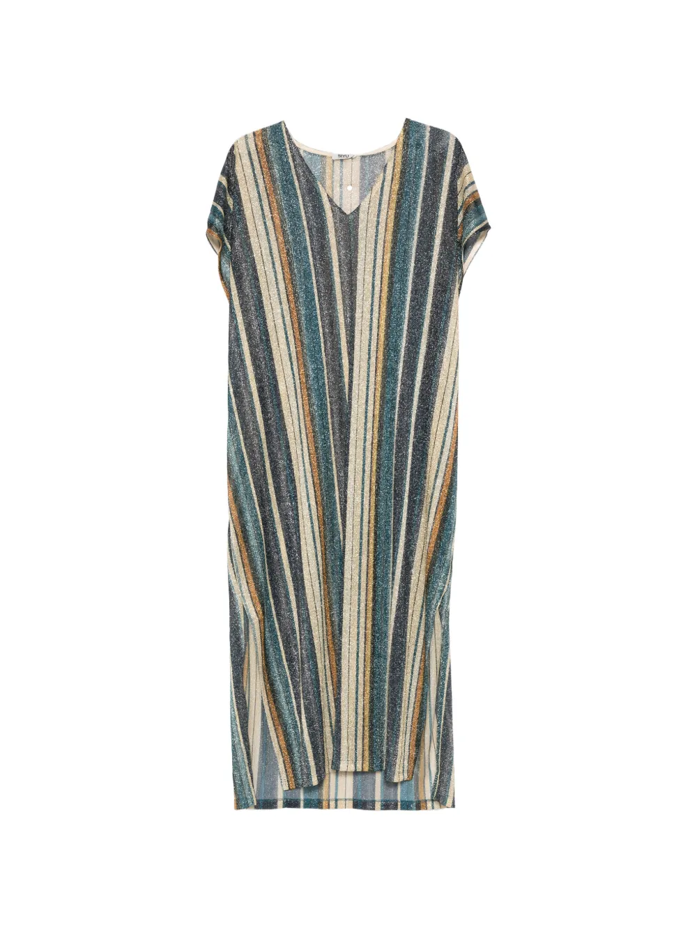 Siyu striped V-neck maxi dress - Blu