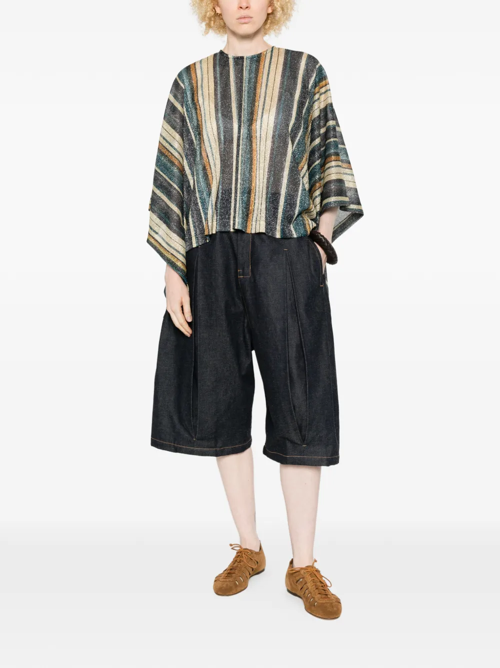  Siyu Zoe Striped-pattern Kaftan - Blue 
