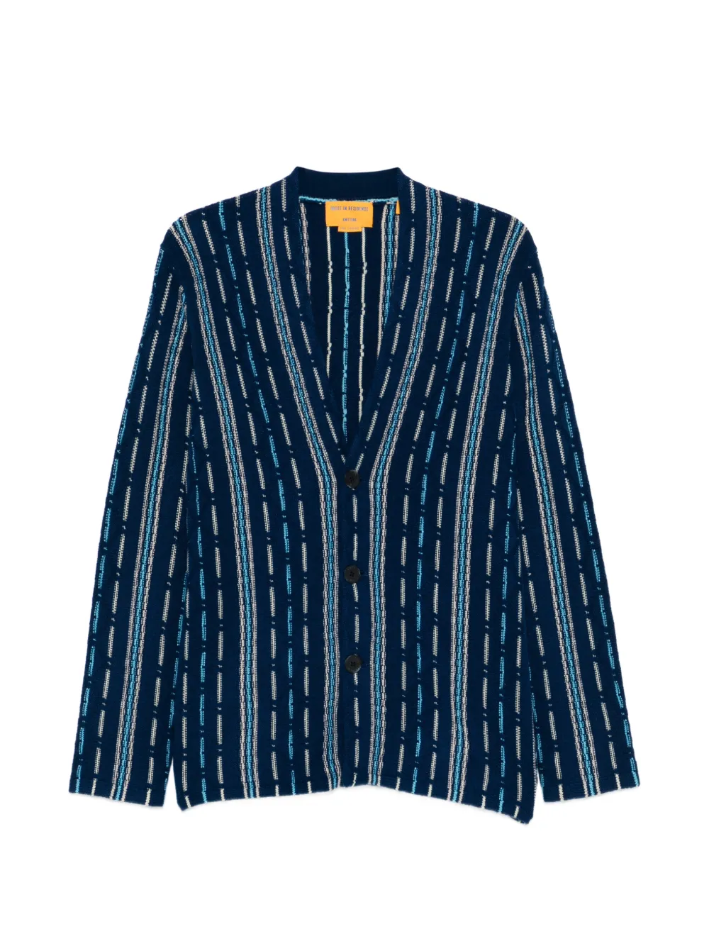 Guest In Residence striped V-neck cardigan - Blu