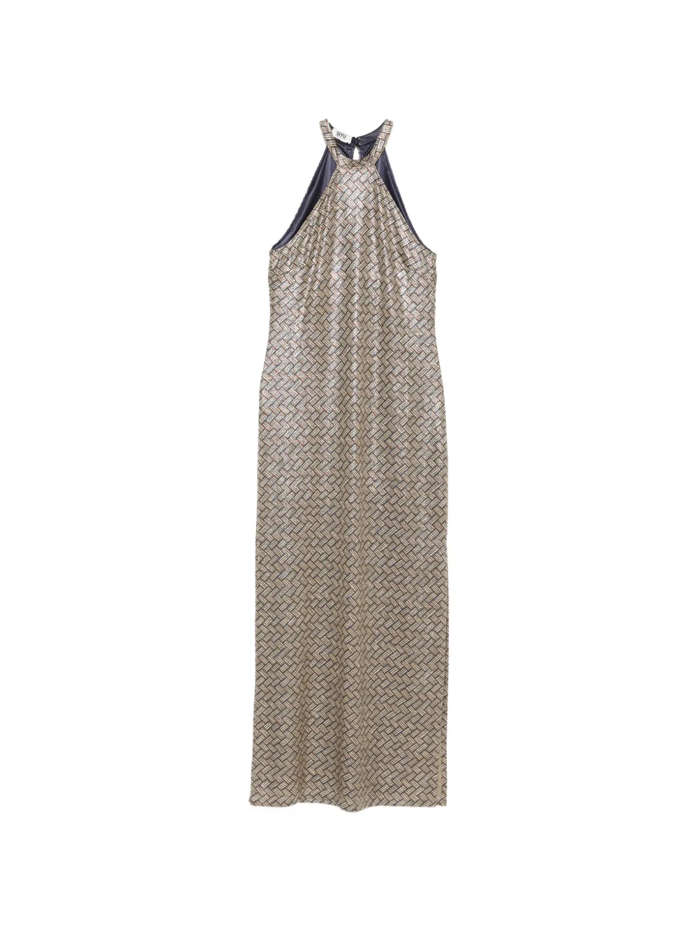Siyu basketweave-pattern maxi dress - Oro