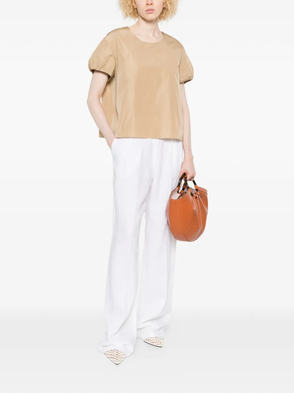  Susanne Bommer Puff Sleeve Top - Neutrals 