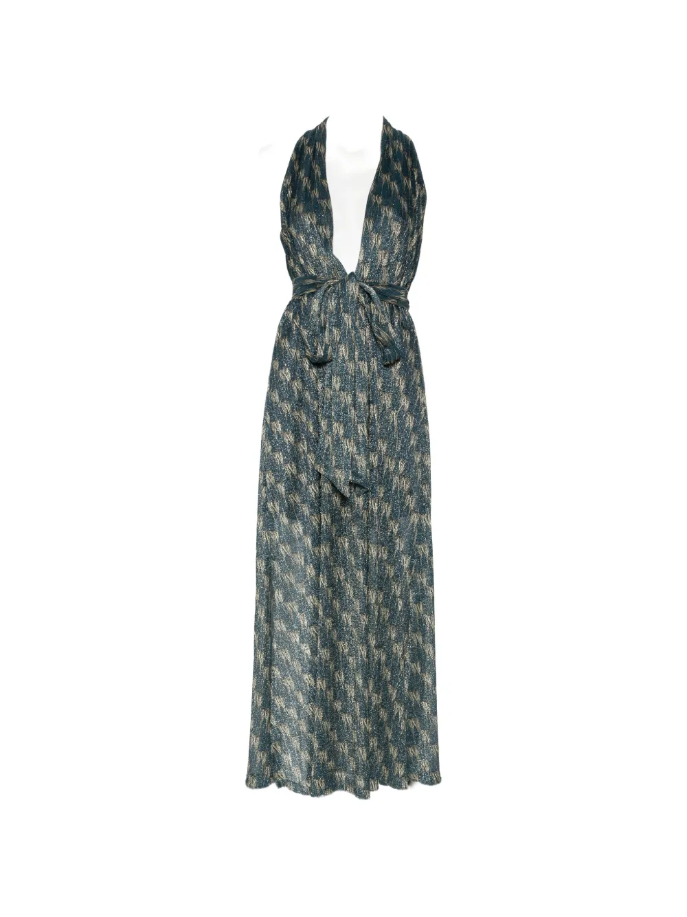 Siyu printed V-neck maxi dress - Blu
