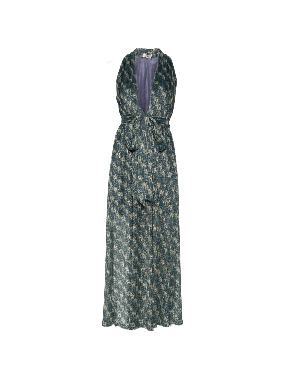 Siyu printed V-neck maxi dress - Blu