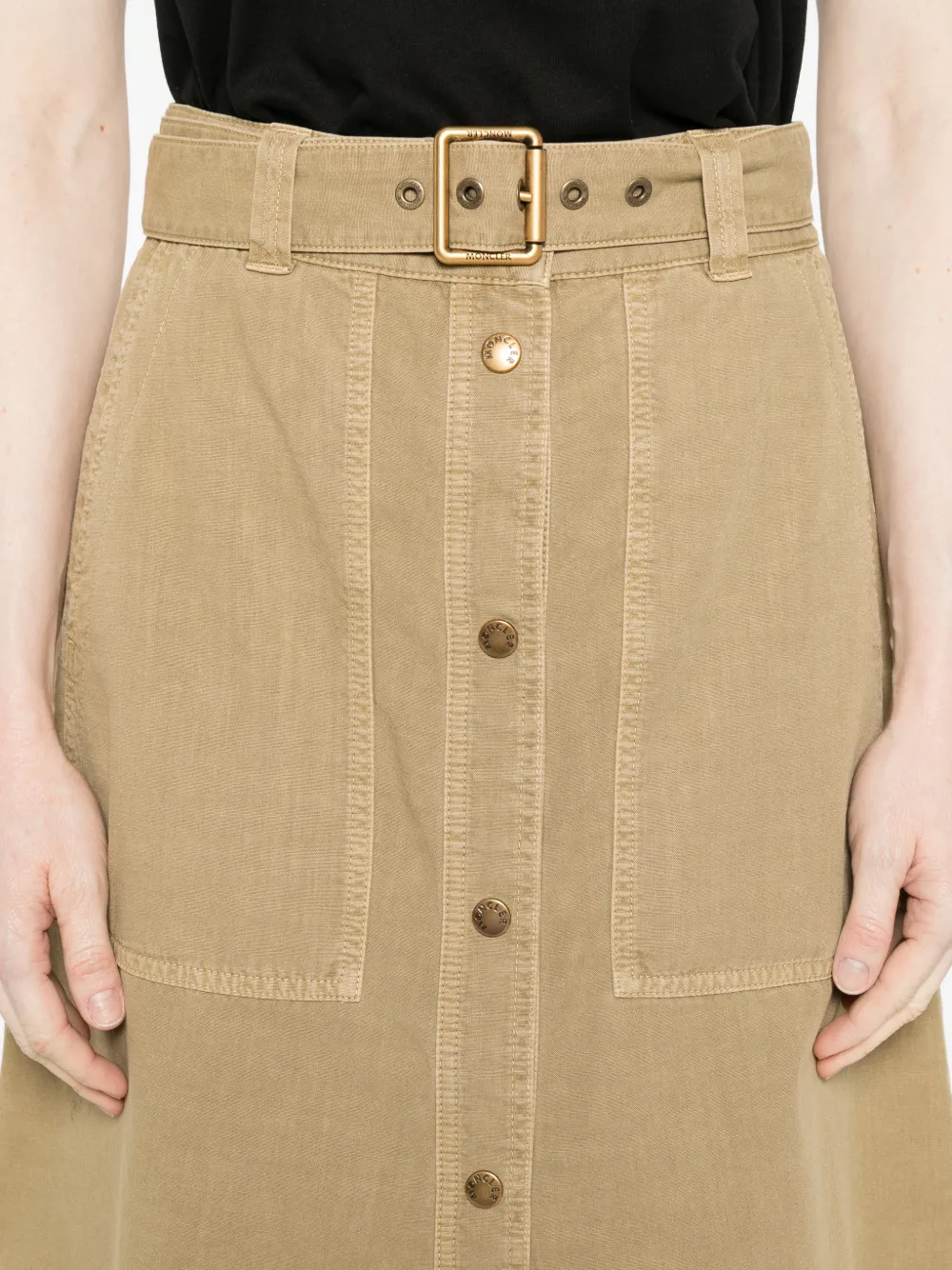 Moncler Midi-rok met ceintuur Beige