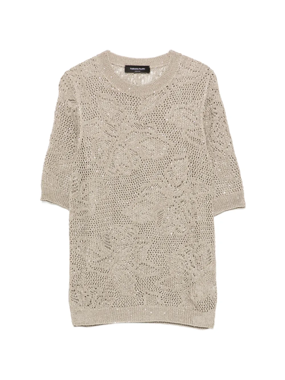 Fabiana Filippi open-knit T-shirt - Nude