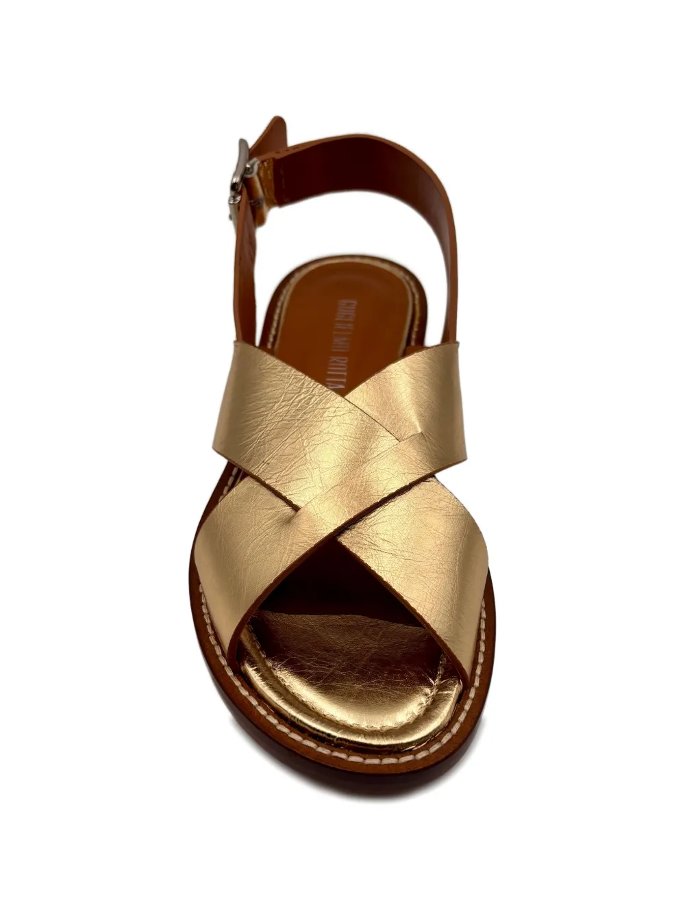 GUGLIELMO ROTTA buckle-fastening flat sandals Goud