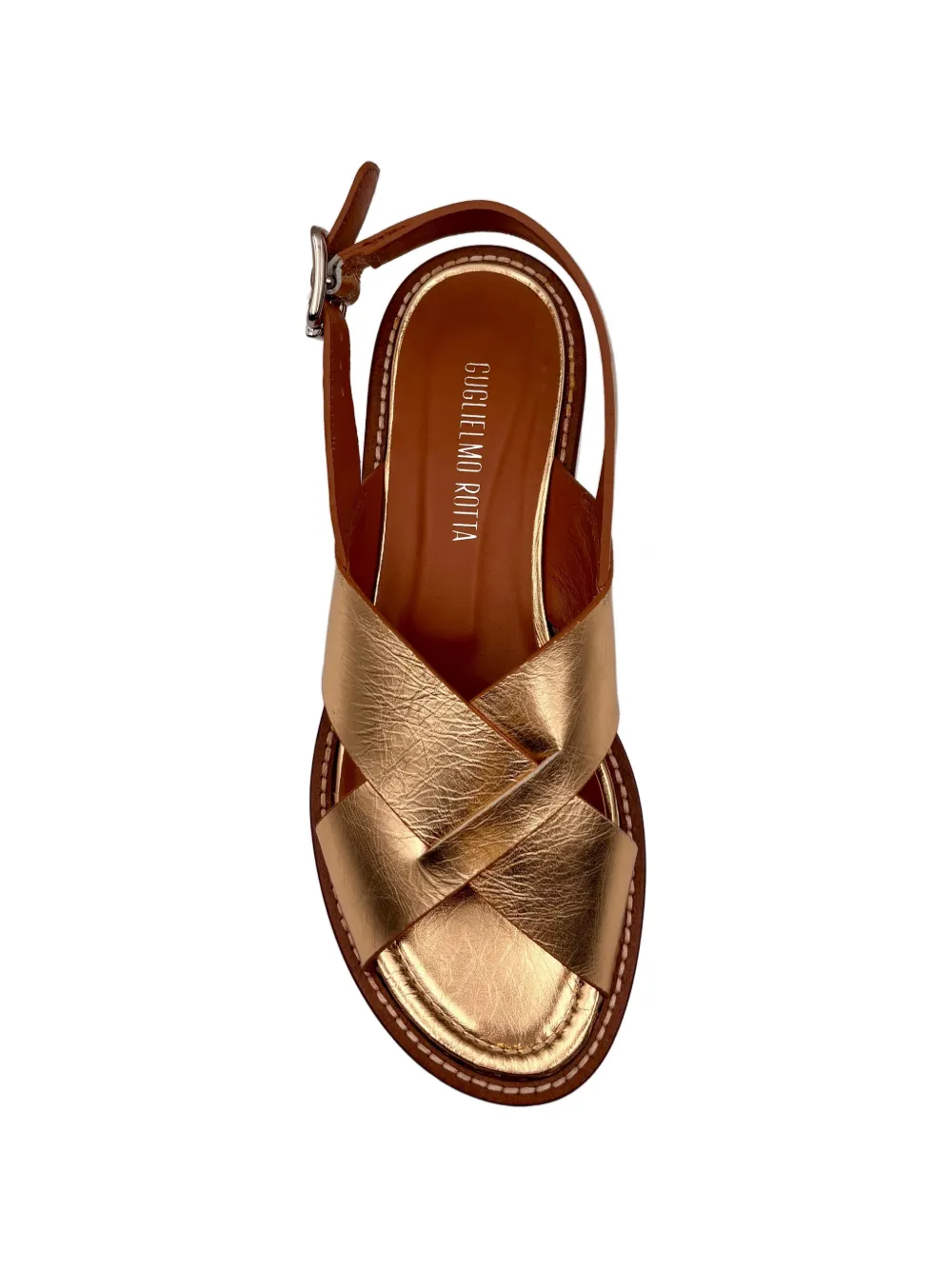 GUGLIELMO ROTTA buckle-fastening flat sandals Goud