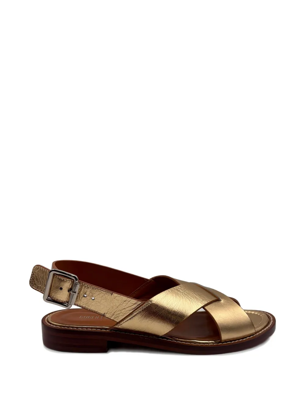 GUGLIELMO ROTTA buckle-fastening flat sandals Goud