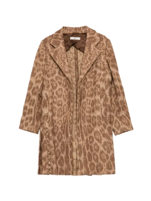 Prada Pre-Owned 울 레오파드 프린트 코트