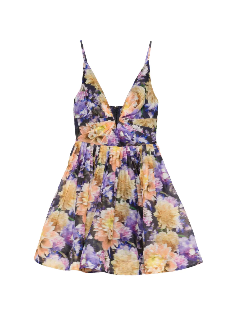 ZIMMERMANN floral-pattern V-neck dress - Purple