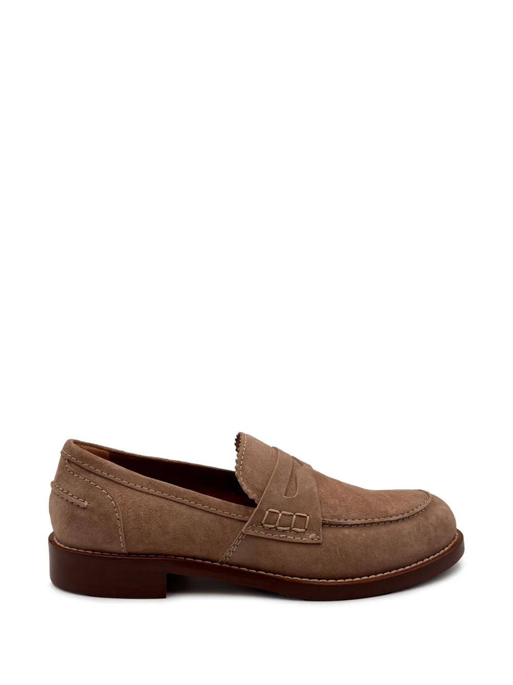 GUGLIELMO ROTTA stitched scalloped-edge loafers - Toni neutri