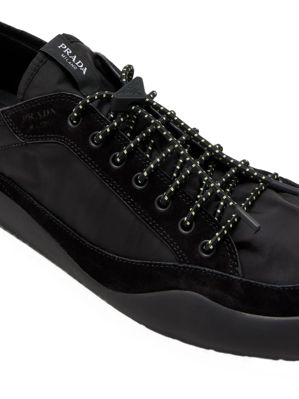 Prada suede lace-up sneakers Zwart