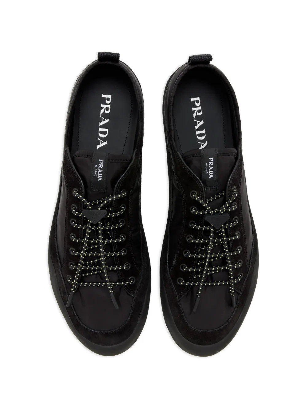  Prada Suede Lace-up Sneakers - Black 