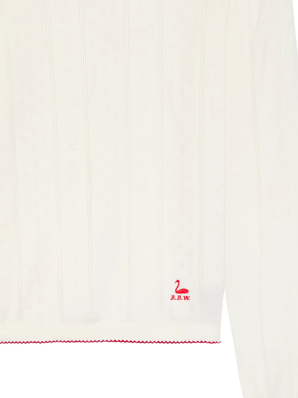  B.b. Walace Scalloped-trims Swan-detail Sweater - Neutrals 