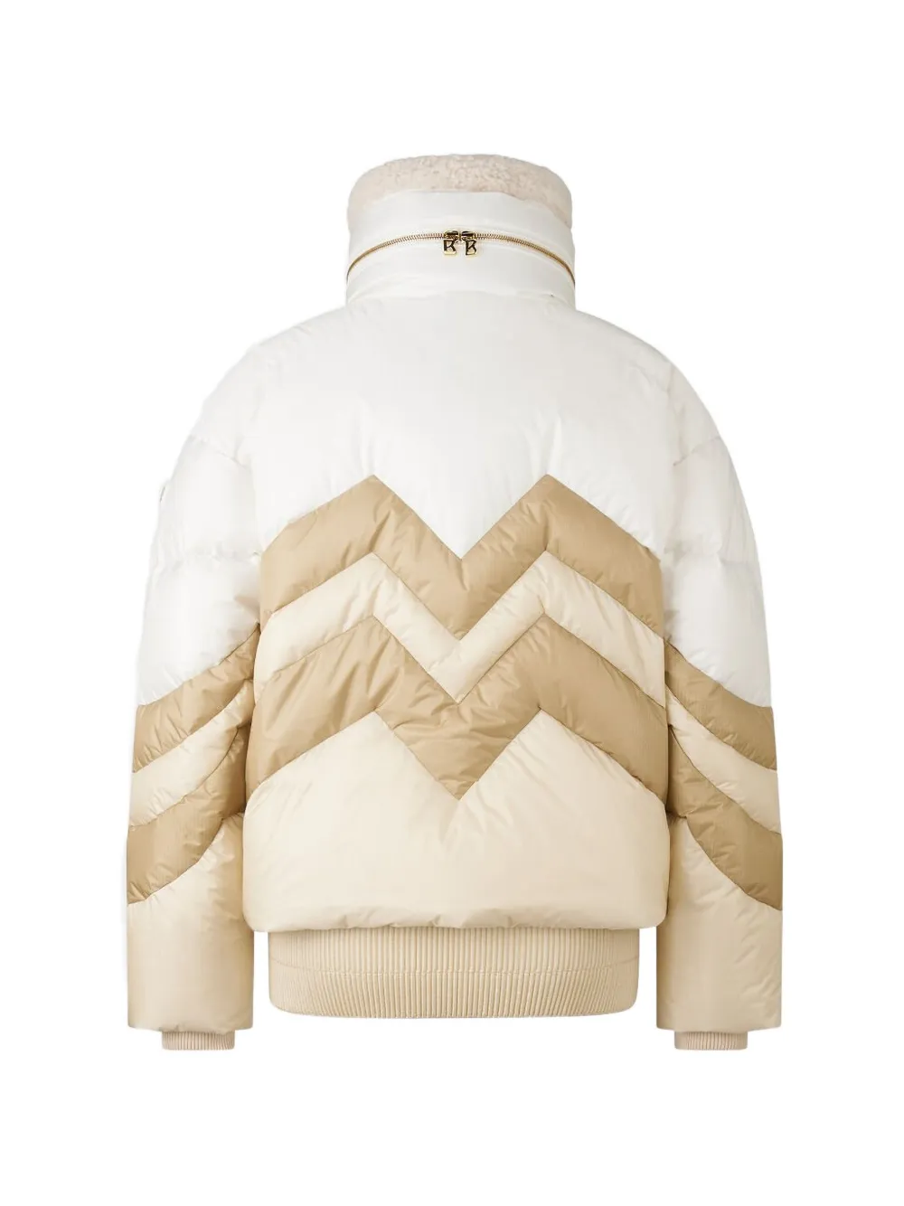  Bogner Detachable Collar Chevron Puffer Jacket - Neutrals 