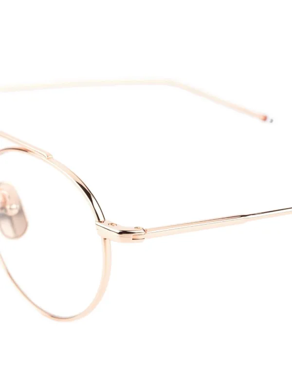 Thom Browne Eyewear ラウンドメガネフレーム | ゴールドトーン 